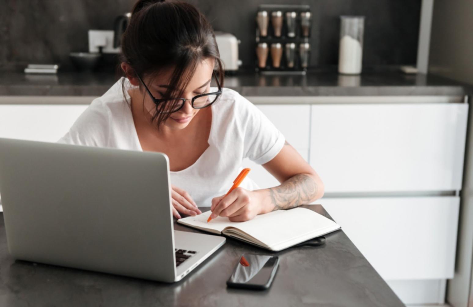 Professional financial planning workspace with documents and analysis tools